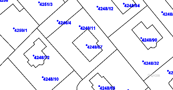 Parcela st. 4248/67 v KÚ Vysoké Mýto, Katastrální mapa