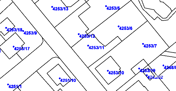 Parcela st. 4253/11 v KÚ Vysoké Mýto, Katastrální mapa