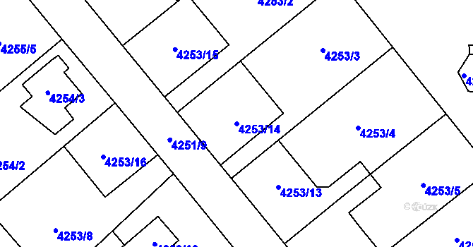 Parcela st. 4253/14 v KÚ Vysoké Mýto, Katastrální mapa