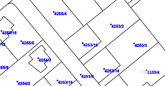 Parcela st. 4253/15 v KÚ Vysoké Mýto, Katastrální mapa