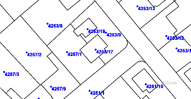 Parcela st. 4253/17 v KÚ Vysoké Mýto, Katastrální mapa
