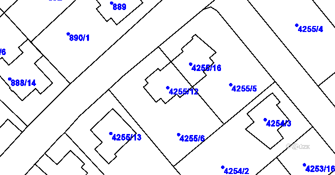 Parcela st. 4255/12 v KÚ Vysoké Mýto, Katastrální mapa