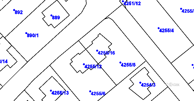 Parcela st. 4255/16 v KÚ Vysoké Mýto, Katastrální mapa