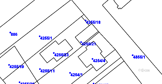Parcela st. 4255/21 v KÚ Vysoké Mýto, Katastrální mapa