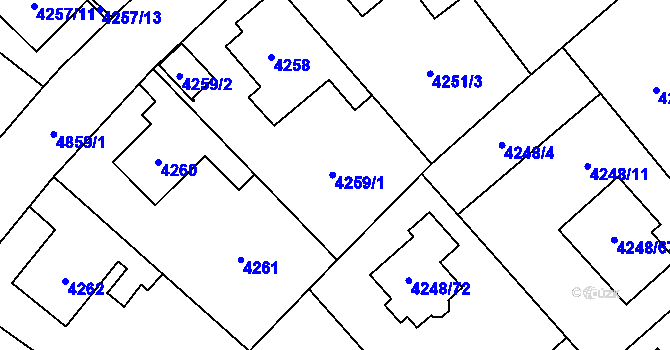 Parcela st. 4259 v KÚ Vysoké Mýto, Katastrální mapa