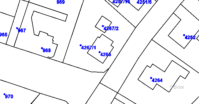 Parcela st. 4266 v KÚ Vysoké Mýto, Katastrální mapa