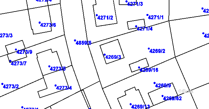 Parcela st. 4269/3 v KÚ Vysoké Mýto, Katastrální mapa