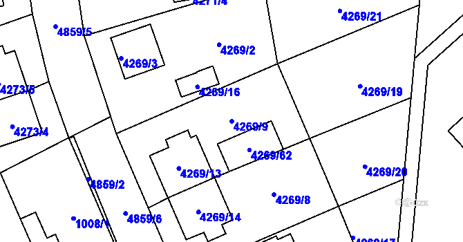 Parcela st. 4269/9 v KÚ Vysoké Mýto, Katastrální mapa