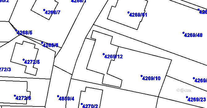 Parcela st. 4269/12 v KÚ Vysoké Mýto, Katastrální mapa
