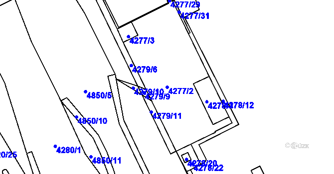 Parcela st. 4277/2 v KÚ Vysoké Mýto, Katastrální mapa