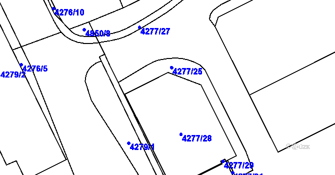 Parcela st. 4277/15 v KÚ Vysoké Mýto, Katastrální mapa