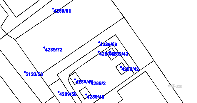 Parcela st. 4289/55 v KÚ Vysoké Mýto, Katastrální mapa