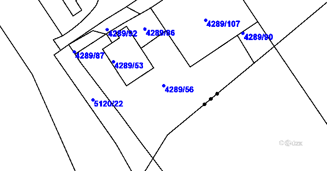 Parcela st. 4289/56 v KÚ Vysoké Mýto, Katastrální mapa