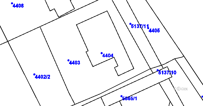 Parcela st. 4404 v KÚ Vysoké Mýto, Katastrální mapa