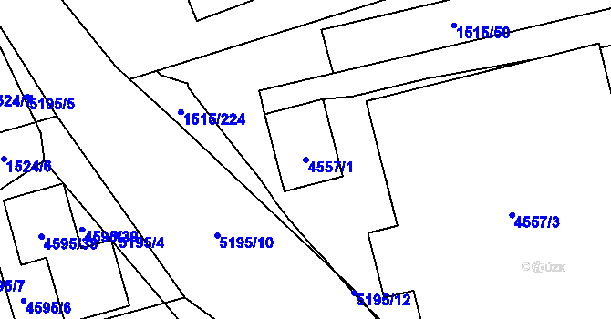 Parcela st. 4557/1 v KÚ Vysoké Mýto, Katastrální mapa