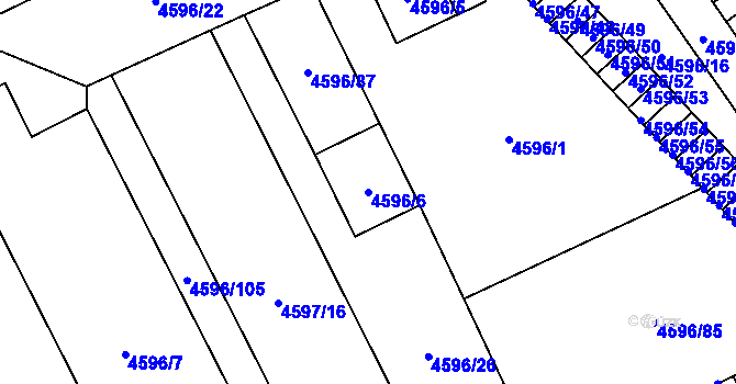 Parcela st. 4596/6 v KÚ Vysoké Mýto, Katastrální mapa