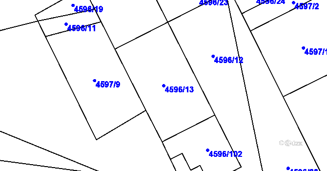 Parcela st. 4596/13 v KÚ Vysoké Mýto, Katastrální mapa