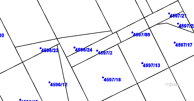 Parcela st. 4597/2 v KÚ Vysoké Mýto, Katastrální mapa