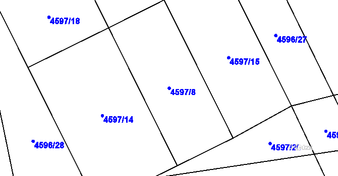 Parcela st. 4597/8 v KÚ Vysoké Mýto, Katastrální mapa