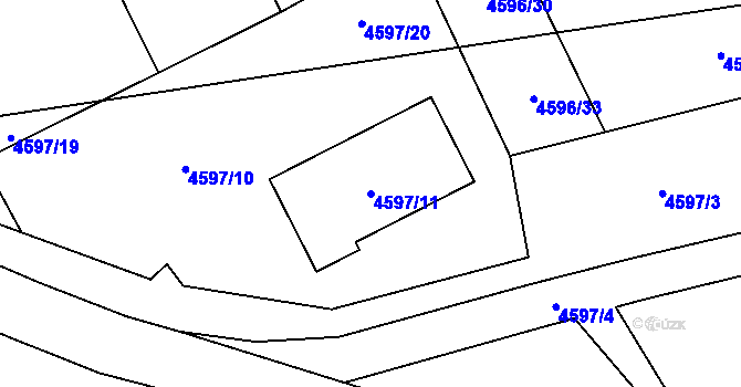Parcela st. 4597/11 v KÚ Vysoké Mýto, Katastrální mapa