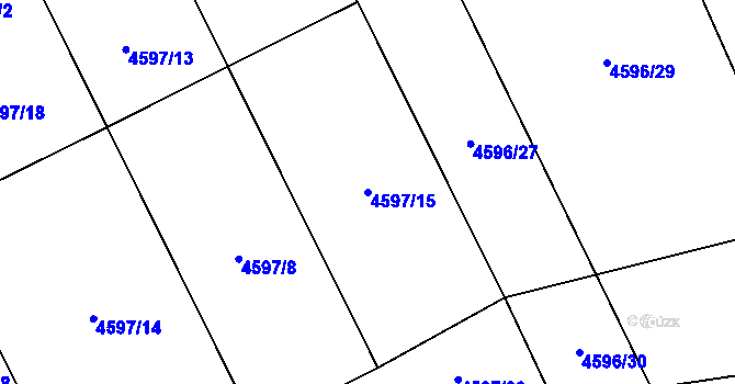 Parcela st. 4597/15 v KÚ Vysoké Mýto, Katastrální mapa