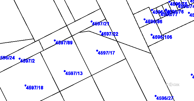 Parcela st. 4597/17 v KÚ Vysoké Mýto, Katastrální mapa