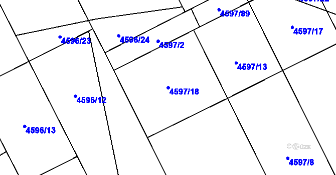 Parcela st. 4597/18 v KÚ Vysoké Mýto, Katastrální mapa