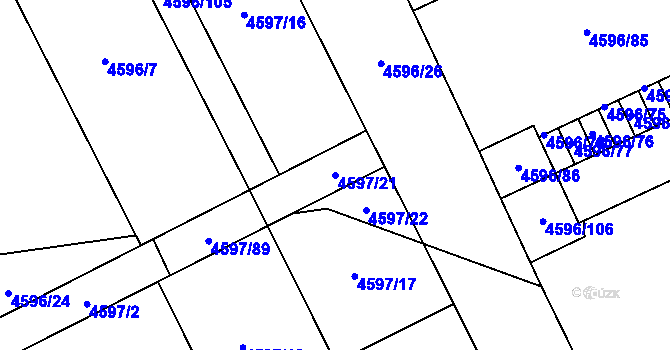 Parcela st. 4597/21 v KÚ Vysoké Mýto, Katastrální mapa