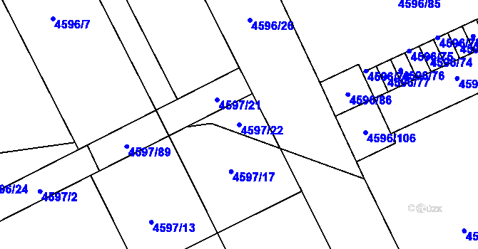 Parcela st. 4597/22 v KÚ Vysoké Mýto, Katastrální mapa