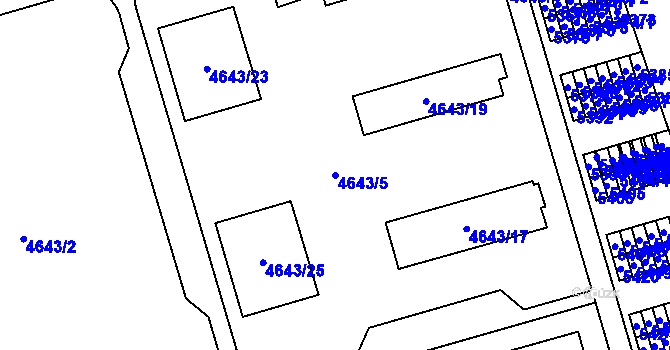 Parcela st. 4643/5 v KÚ Vysoké Mýto, Katastrální mapa