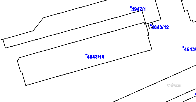 Parcela st. 4643/14 v KÚ Vysoké Mýto, Katastrální mapa