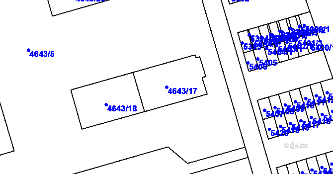 Parcela st. 4643/17 v KÚ Vysoké Mýto, Katastrální mapa