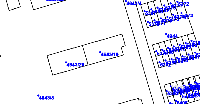 Parcela st. 4643/19 v KÚ Vysoké Mýto, Katastrální mapa