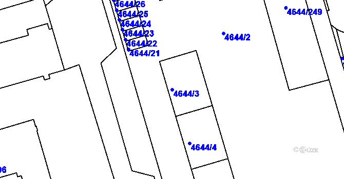 Parcela st. 4644/3 v KÚ Vysoké Mýto, Katastrální mapa
