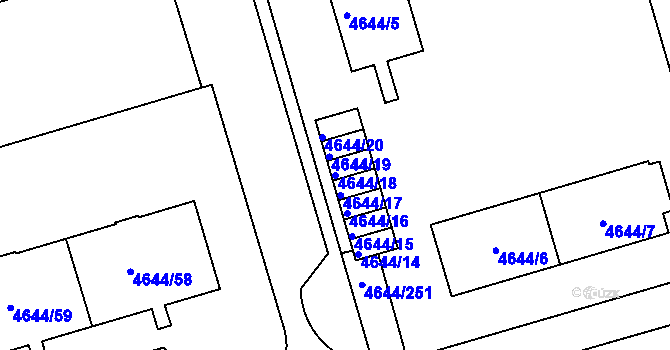 Parcela st. 4644/18 v KÚ Vysoké Mýto, Katastrální mapa
