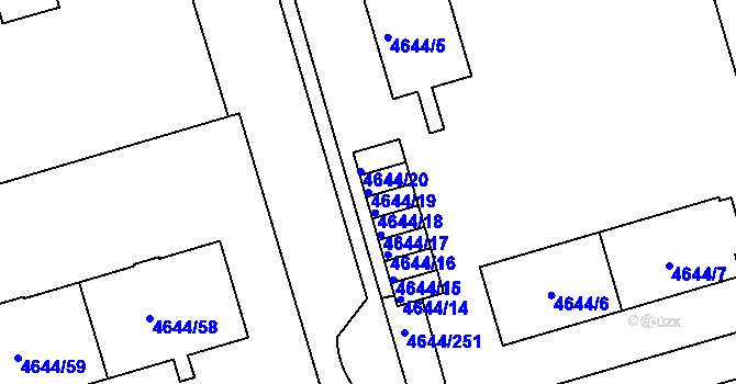 Parcela st. 4644/19 v KÚ Vysoké Mýto, Katastrální mapa