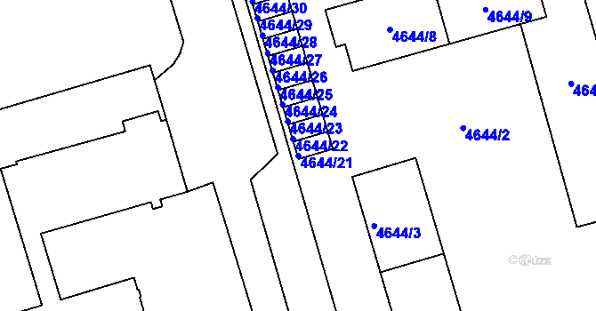 Parcela st. 4644/21 v KÚ Vysoké Mýto, Katastrální mapa