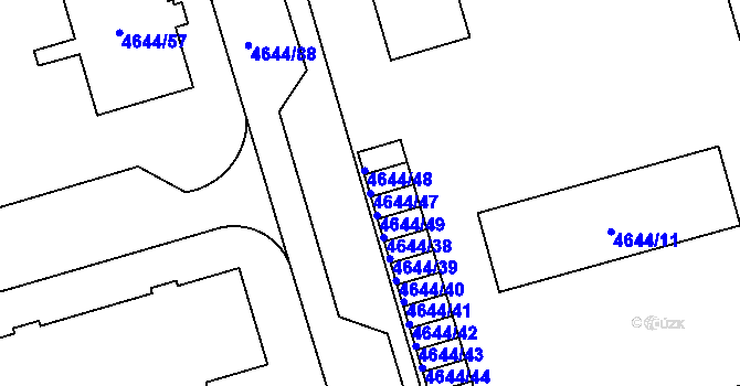 Parcela st. 4644/47 v KÚ Vysoké Mýto, Katastrální mapa