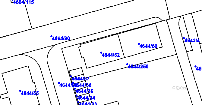 Parcela st. 4644/52 v KÚ Vysoké Mýto, Katastrální mapa