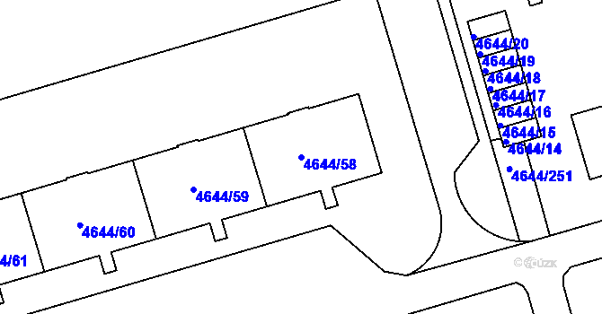 Parcela st. 4644/58 v KÚ Vysoké Mýto, Katastrální mapa