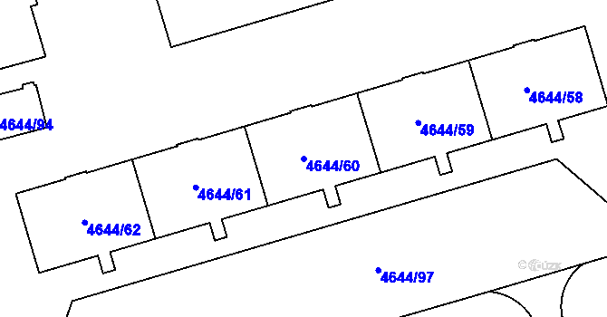 Parcela st. 4644/60 v KÚ Vysoké Mýto, Katastrální mapa