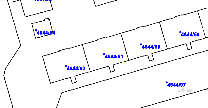 Parcela st. 4644/61 v KÚ Vysoké Mýto, Katastrální mapa