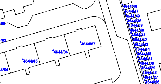 Parcela st. 4644/87 v KÚ Vysoké Mýto, Katastrální mapa