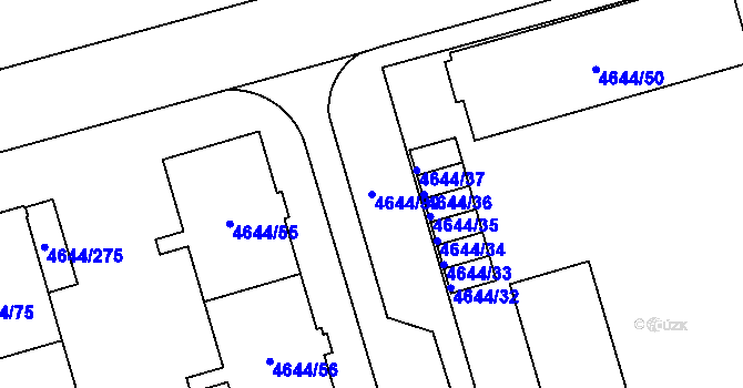 Parcela st. 4644/89 v KÚ Vysoké Mýto, Katastrální mapa