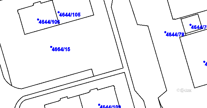 Parcela st. 4644/107 v KÚ Vysoké Mýto, Katastrální mapa