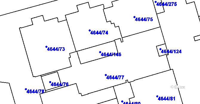 Parcela st. 4644/146 v KÚ Vysoké Mýto, Katastrální mapa