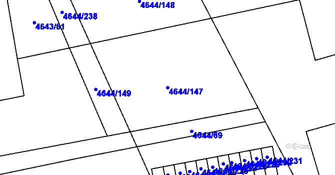 Parcela st. 4644/147 v KÚ Vysoké Mýto, Katastrální mapa