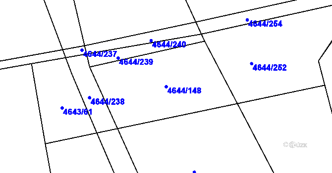 Parcela st. 4644/148 v KÚ Vysoké Mýto, Katastrální mapa