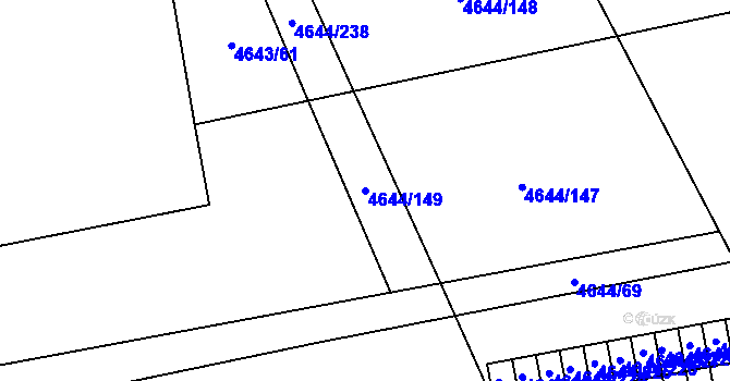 Parcela st. 4644/149 v KÚ Vysoké Mýto, Katastrální mapa