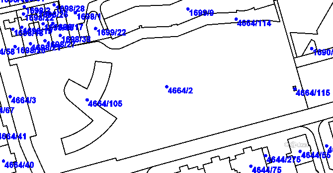 Parcela st. 4664/2 v KÚ Vysoké Mýto, Katastrální mapa